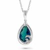 Glow Pendant - Caribbi Wave in Silver with 6.1 Cwt. Blue Topaz and 0.06 Cwt. White Topaz