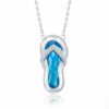 Glow Pendant - Flip Flop in Silver with 6.90 Cwt. Blue Topaz and White Topaz