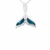 Glow Pendant - Small Whale’s Tail in Silver with 1.10 Cwt. Blue Topaz