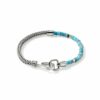 John Hardy Classic Chain Heishi Bracelet – Silver 4.5MM with Turquoise – Medium