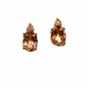 Earring – Oval 1.34 ctw Morganite and 0.08 ctw Diamonds in 14K Rose Gold