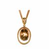 Necklace – Oval 5.37 ctw Morganite and 0.48 ctw Diamonds in 14K Rose Gold