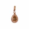 Pendant – Pear 0.66 ctw Morganite and 0.33 ctw Diamonds in 14K Rose Gold