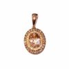 Pendant – Oval 1.13 ctw Morganite and 0.31 ctw Diamonds in 14K Rose Gold