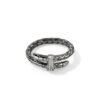 John Hardy Spear Ring - Dark Silver 2.5MM X 6.5MM with White Diamonds  – Size 7