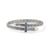 John Hardy Spear Flex Cuff – Silver 5.5MM with Blue Sapphire Pave – Large