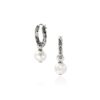 John Hardy Essential Earring – Silver Hoop with Pearls