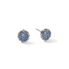 John Hardy Essential Earring – Stud in Silver 7MM with Blue Sapphire Pavé