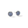 John Hardy Essential Earring – Pavé Stud in Silver 10MM with Blue Sapphire