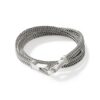 John Hardy Classic Chain Bracelet - Flat Chain Triple Wrap in Silver 6MM - Medium