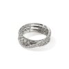 John Hardy Essential Ring – Pavé Crossover in Silver 7MM with White Diamonds - Size 7