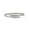 John Hardy Spear Flex Cuff - Silver 4MM with White Diamonds Pave - Medium