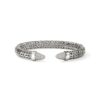 John Hardy Spear 50 Flex Cuff - Silver 8.9MM with White Diamonds Pave - Medium