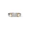 John Hardy Essential Ring – Silver and 14K Gold 5MM with White Diamonds Pave - Size 11