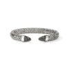 John Hardy Spear 50 Flex Cuff - Silver 8.9MM with Black Diamonds Pave - Large