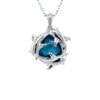 Glow Pendant - Dancing Dolphin in Silver with 7 Cwt. Blue Topaz