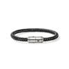 John Hardy Cord Bracelet – Silver with Black Rubber  6MM - Medium