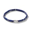 John Hardy Heishi Bracelet - Silver 4MM with Lapiz Lazuli - Large