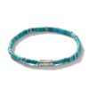 John Hardy Heishi Bracelet - Silver 4MM with Turquoise - Medium