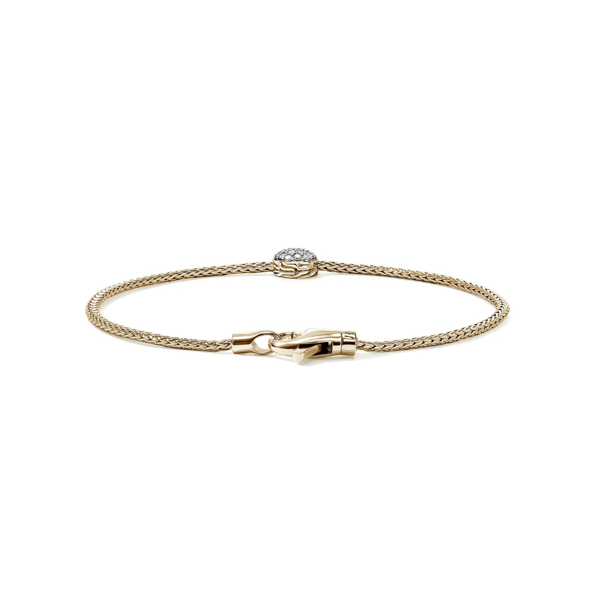 John Hardy Essential Bracelet – 14K Gold 1.8MM with White Diamonds – Medium 5 John Hardy Essential Bracelet – 14K Gold 1.8MM with White Diamonds – Medium - Image 5