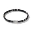 John Hardy Heishi Bracelet - Silver 4MM with Black Onyx and Hematite - Large