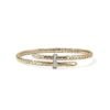 John Hardy Spear Flex Cuff - 14K Gold 4MM with White Diamonds Pave - Medium