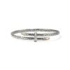 John Hardy Spear Flex Cuff - Silver and 14K Gold 4MM with White Diamonds Pave - Medium