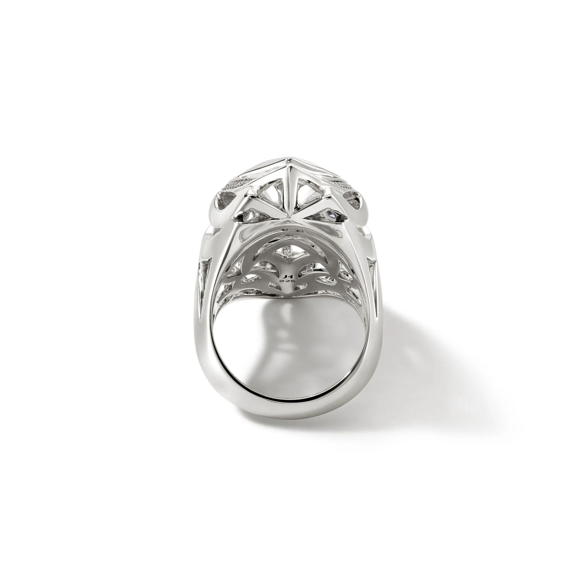 John Hardy Naga Ring - Silver 4.3MM x 36MM with White Diamond and Blue Sapphire - Size 7 7 John Hardy Naga Ring - Silver 4.3MM x 36MM with White Diamond and Blue Sapphire - Size 7 - Image 7
