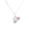 Pendant Necklace - Hello Kitty in 18K White and Silver with 0.12 ctw of Diamonds