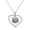 Pendant Necklace - Hello Kitty in 18K White and Yellow Gold with 1.14 ctw of Diamonds