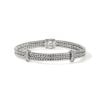 John Hardy Icon Link Bracelet - Silver 6MM with White Diamonds - Medium