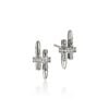 John Hardy Spear Earring - Stud in Silver 16.9MM x 7.85MM with White Diamonds - Small