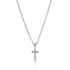 John Hardy Essential Necklace - Cross in Silver 1.5MM with White Diamonds - 16" to 18"