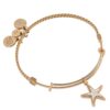Alex and Ani Floral Textured Starfish Charm Bangle