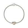 John Hardy Essential Bracelet - Heart in Silver and 14K Gold 1.8MM - Medium