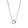 John Hardy Essential Necklace - Heart in Silver and 14K Yellow Gold 1.5MM with White Diamonds - 16" to 18"