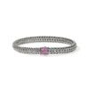 John Hardy Icon 2 Bracelet - Silver 6.5MM with Pink Sapphire - Medium