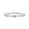 John Hardy Icon Stud Bracelet - 3 Station in Silver and 14K Gold 2.5MM Chain with Diamonds - Medium