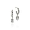 John Hardy Icon Stud Earrings - Drop in Silver with Diamonds