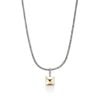 John Hardy Icon Stud Necklace - Silver and 14K Gold 1.5MM in Rolo Chain with Diamonds - 16" to 18"