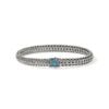 John Hardy Icon 2 Bracelet - Silver 6.5MM with London Blue Topaz - Medium