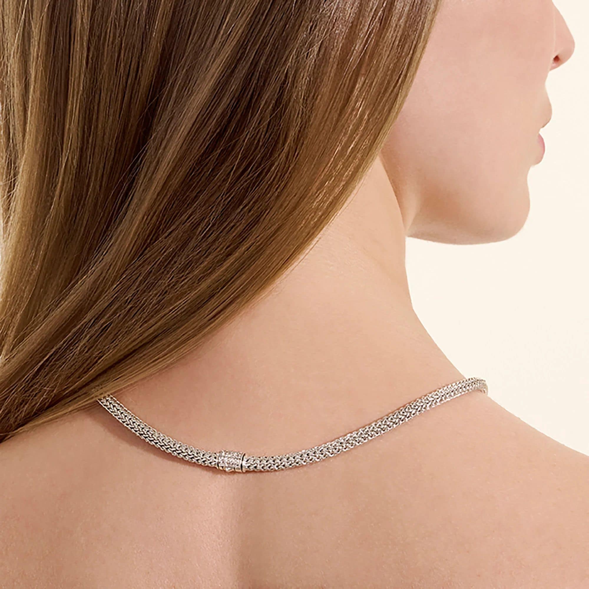 John Hardy Icon Necklace - Silver 5MM with White Diamonds - 18" 5 John Hardy Icon Necklace - Silver 5MM with White Diamonds - 18" - Image 5