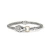 John Hardy Naga Bracelet - Silver and 14K Gold 4.4MM with Blue Sapphire - Medium