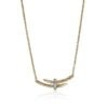 John Hardy Spear Necklace - Station in 14K Gold 1.5MM with White Diamonds - 16"to 18"