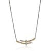 John Hardy Spear Necklace - Station in Silver and 14K Gold 1.5MM with White Diamonds - 16"to 18"