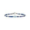 John Hardy Heishi Gem Bracelet - Silver 2.5MM with Swiss Blue Topaz and Blue Enamel Beads  - Medium