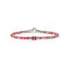 John Hardy Heishi Gem Bracelet - Silver 2.5MM with Rhodolite and Neon Pink and Orange Enamel Beads  - Medium