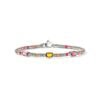 John Hardy Heishi Gem Bracelet - Silver 2.5MM with Orange Citrine, Rhodolite, Pink Tourmaline and Orange and Neon Pink Enamel Beads  - Medium