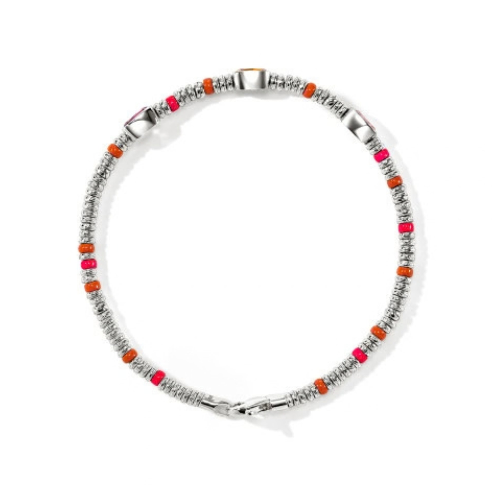 John Hardy Heishi Gem Bracelet - Silver 2.5MM with Orange Citrine, Rhodolite, Pink Tourmaline and Orange and Neon Pink Enamel Beads - Medium 5 John Hardy Heishi Gem Bracelet - Silver 2.5MM with Orange Citrine, Rhodolite, Pink Tourmaline and Orange and Neon Pink Enamel Beads - Medium - Image 5
