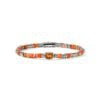 John Hardy Heishi Gem Bracelet - Silver 4MM with Orange Citrine and Orange and Red Spiny Oyster Shell and Orange Enamel Beads - Medium BUS290201MCIOYSXUM
